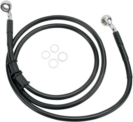 Drag Specialties Front Brake Line Black Vinyl Coated Stainless Steel - Part #17412882 - Hogparts UK