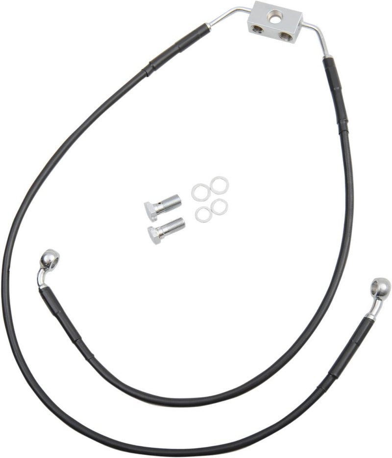 Drag Specialties Brake Line Stainless Steel Black Coated Front/Upper/Lower Oem Length - Part #17413798 - Hogparts UK