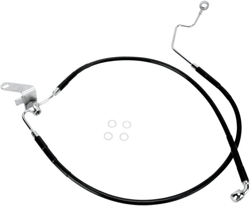 Drag Specialties Rear Brake Line Black Vinyl Coated Stainless Steel Extended 3" - Part #17412956 - Hogparts UK