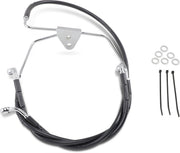 Drag Specialties Front Brake Line Black Vinyl Coated Stainless Steel Extended 2" - Part #17412515 - Hogparts UK