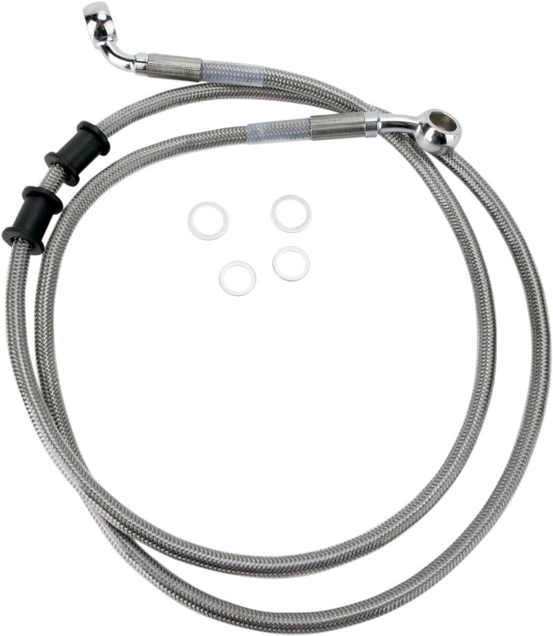 Drag Specialties Front Brake Line Stainless Steel Extended 4" - Part #17412890 - Hogparts UK