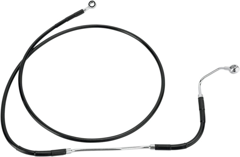 Drag Specialties Front Upper Brake Line Black Vinyl Coated Stainless Steel Extended 2" - Part #17412933 - Hogparts UK