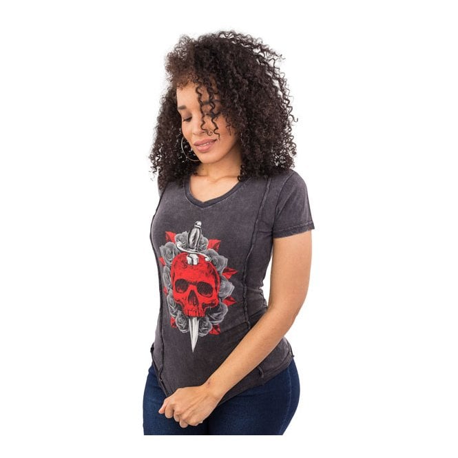 Lethal Angel Red Dagger T-shirt dark grey